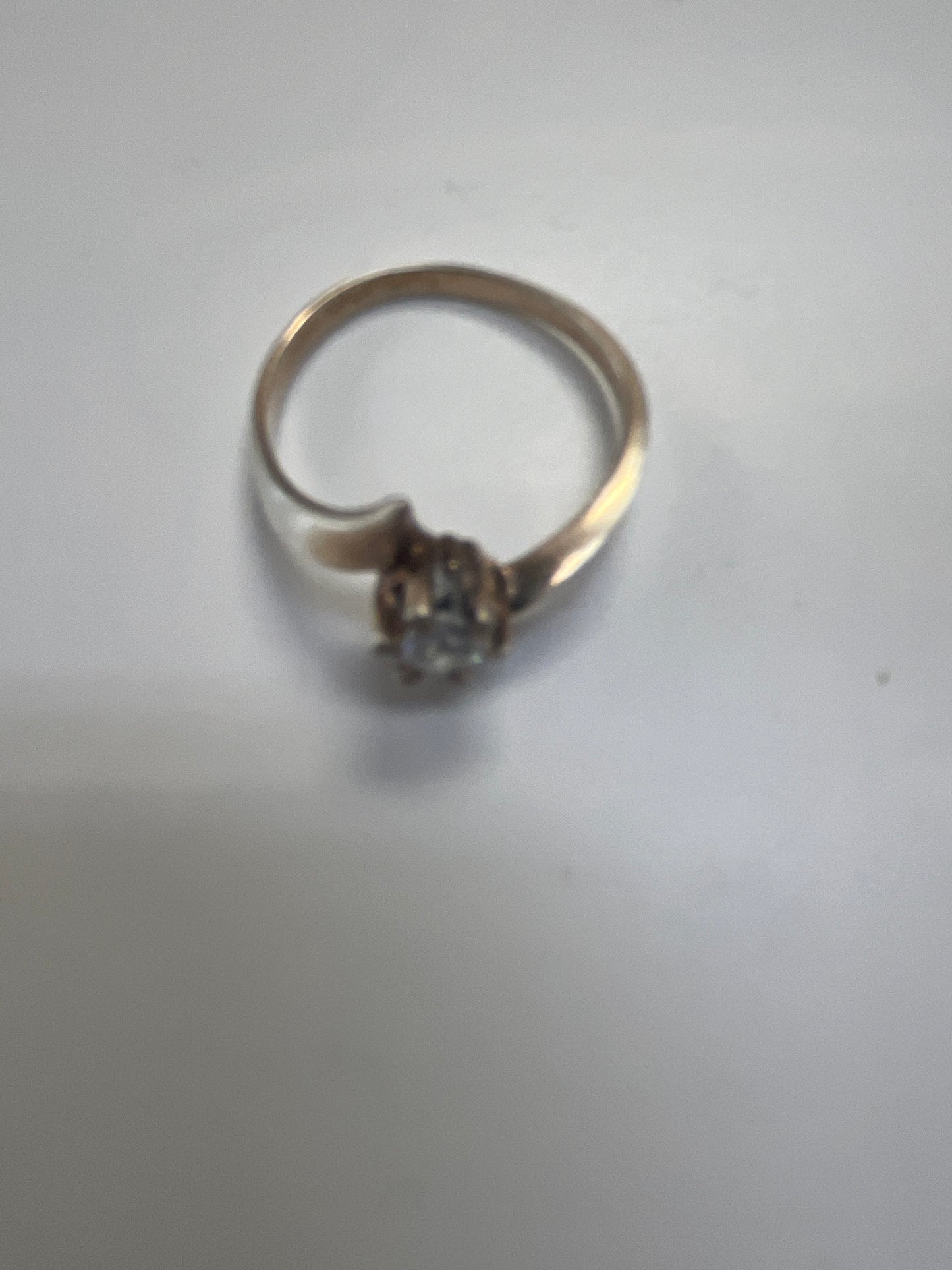 Silver solitaire ring