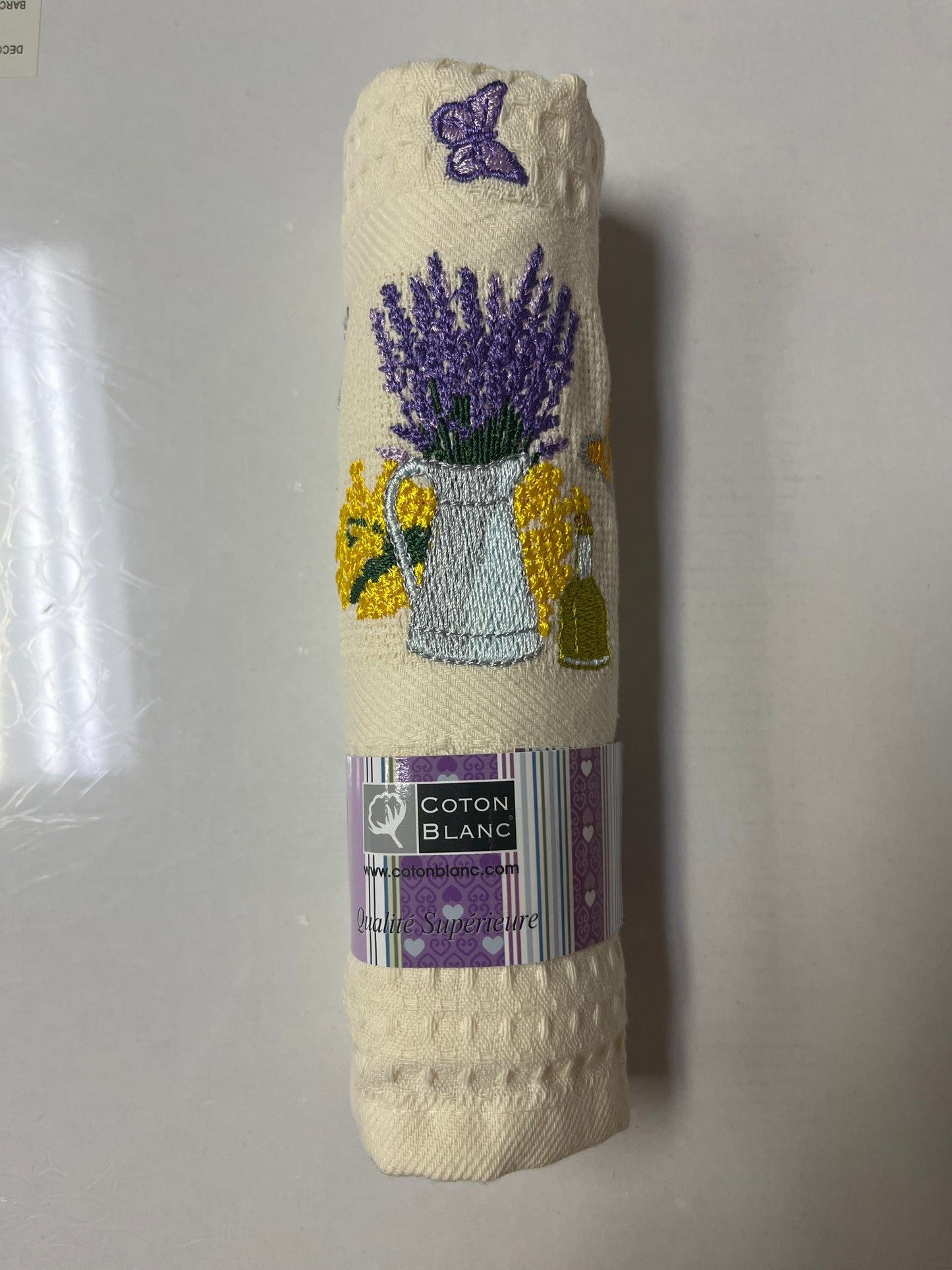 Dishtowel Butterfly Ecru