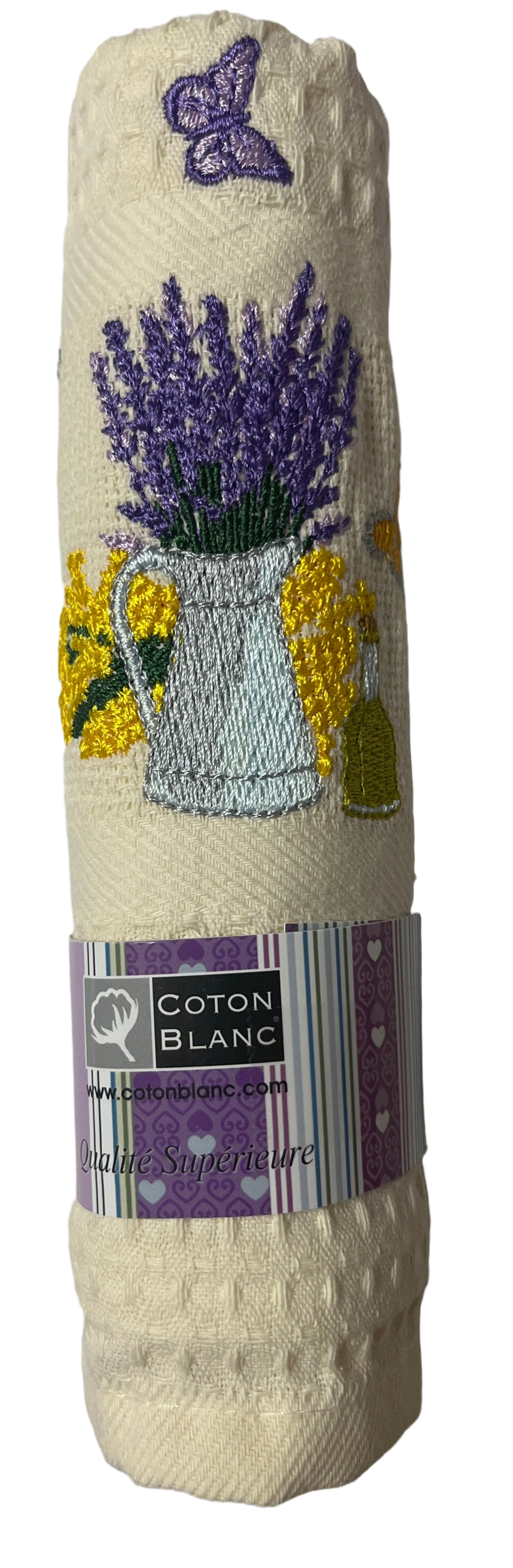 Dishtowel Butterfly Ecru
