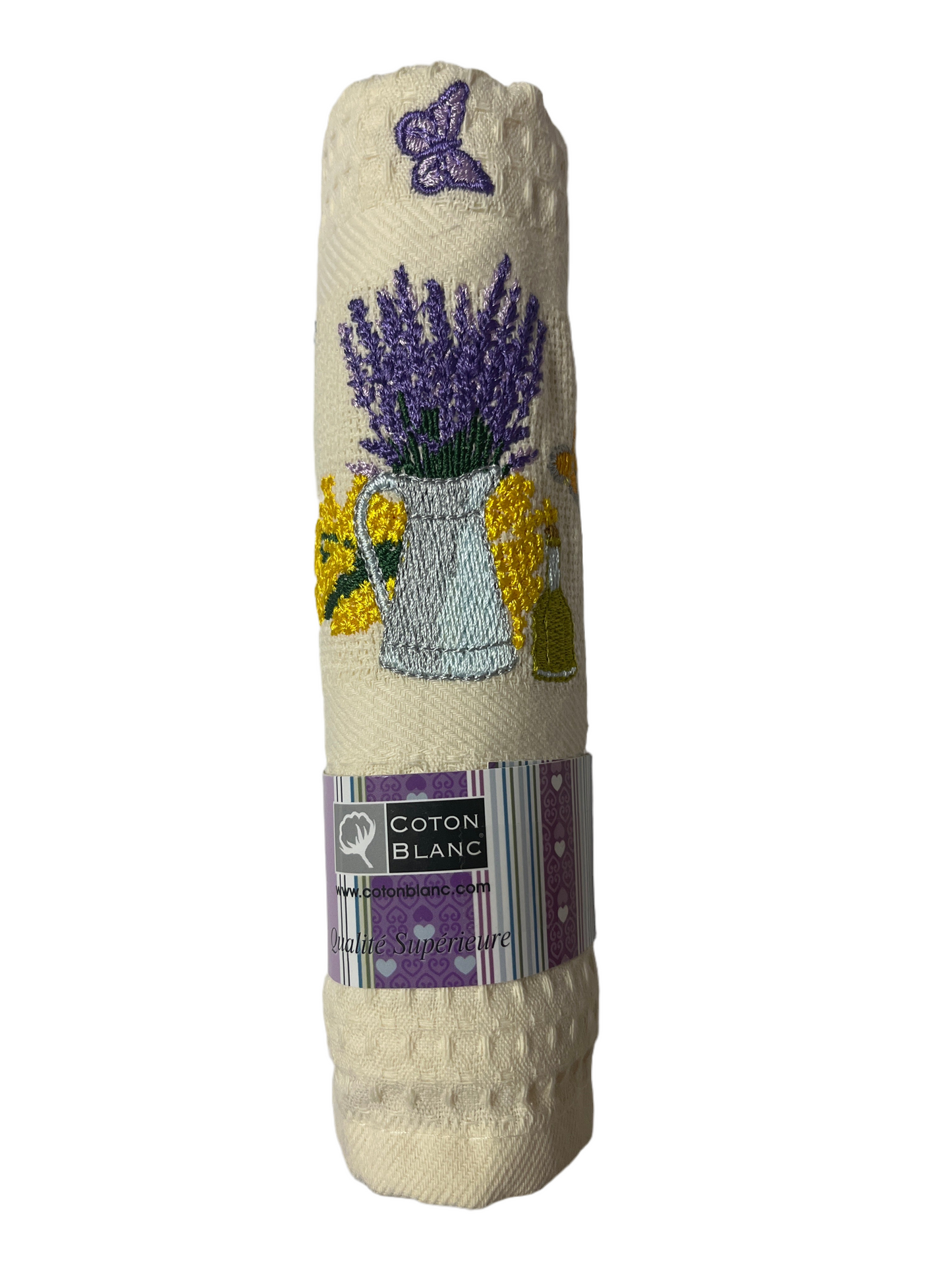 Dishtowel Butterfly Ecru