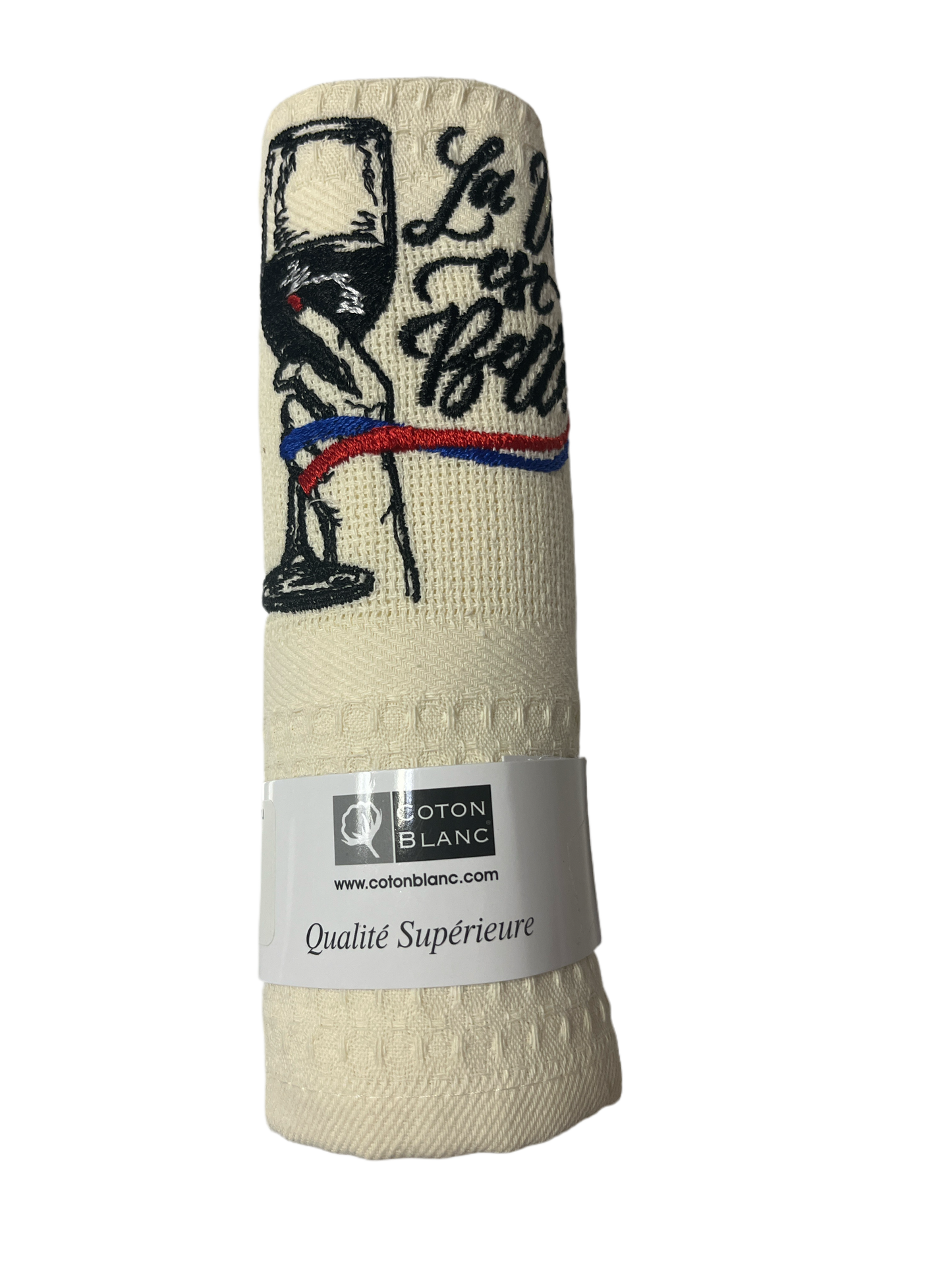 Dishtowel La Vie est Belle Ecru