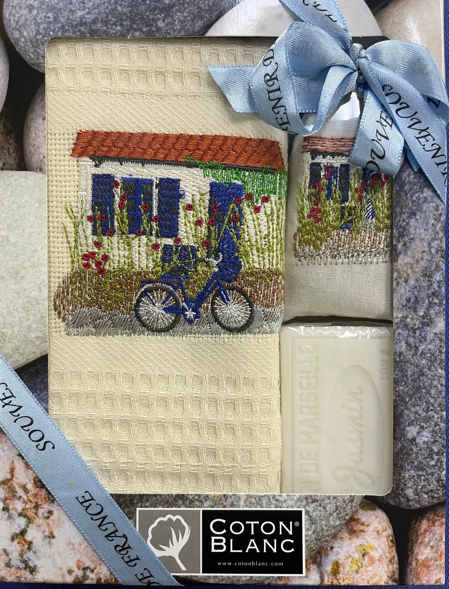 House Bike Dishtowel Gift Set Ecru