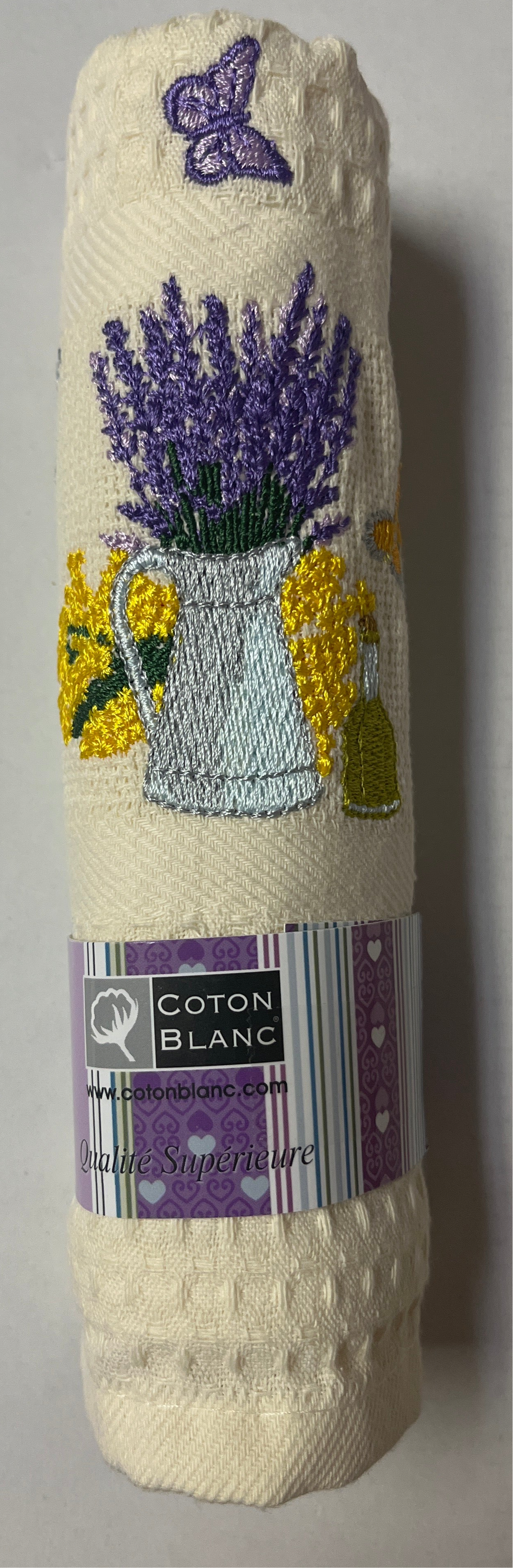 Dishtowel Butterfly Ecru