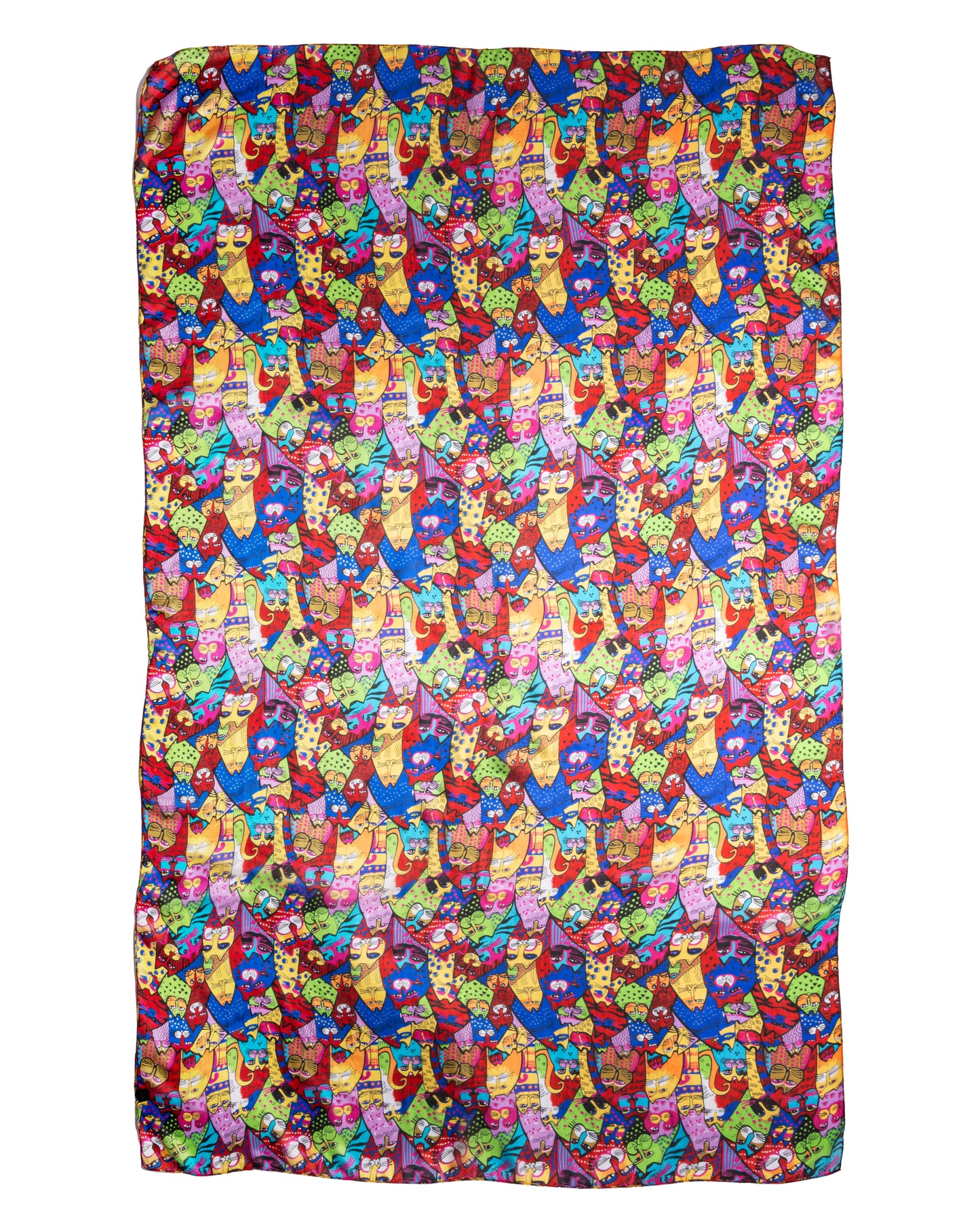 Cats long Silk Scarf