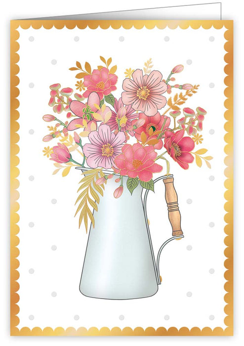Pink Flower Bouquet Greeting Card