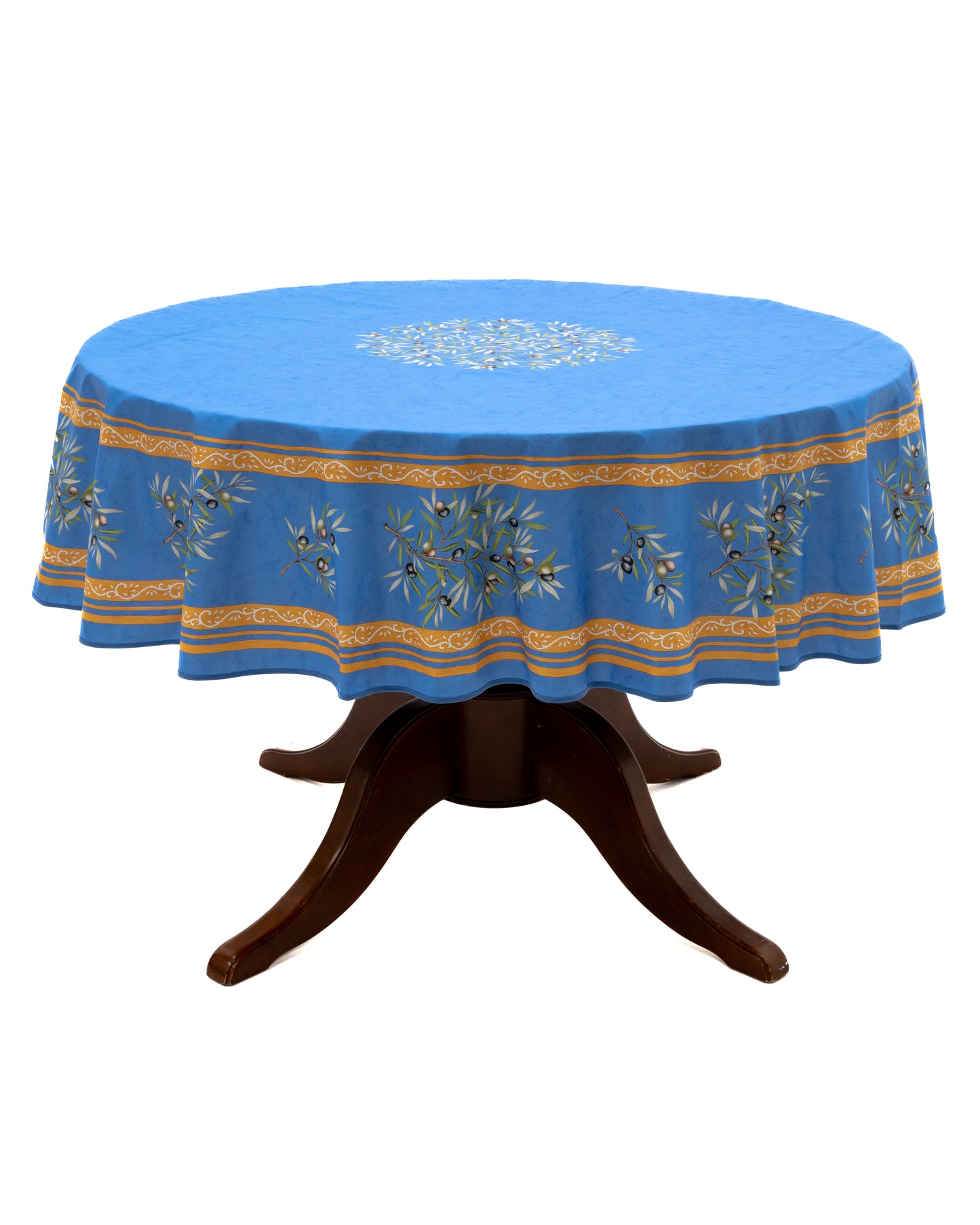 70" Round coated Olive Blue