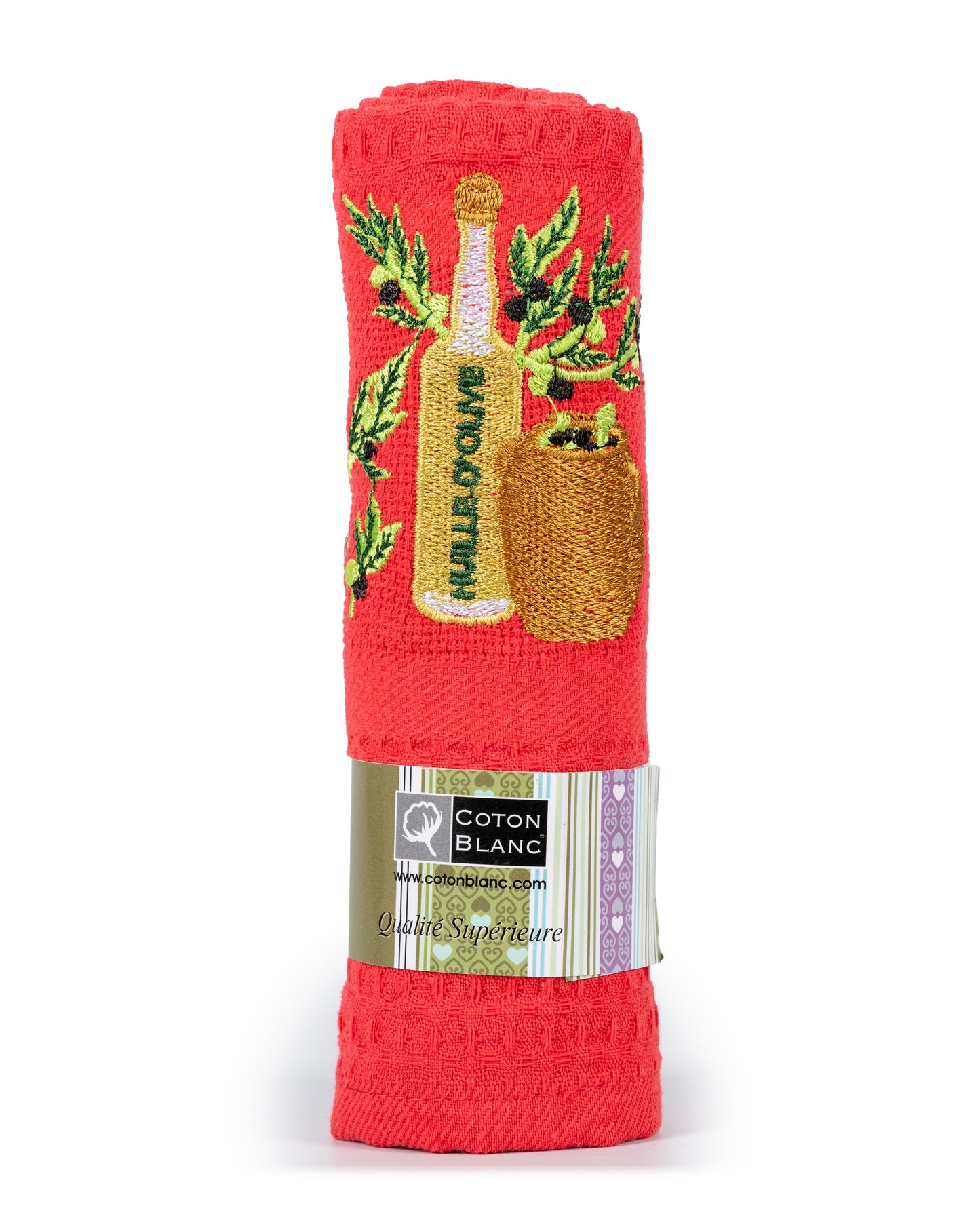 Huile D'Olive Red dishtowel