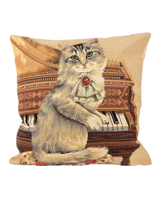 Cat  Pianist pillow