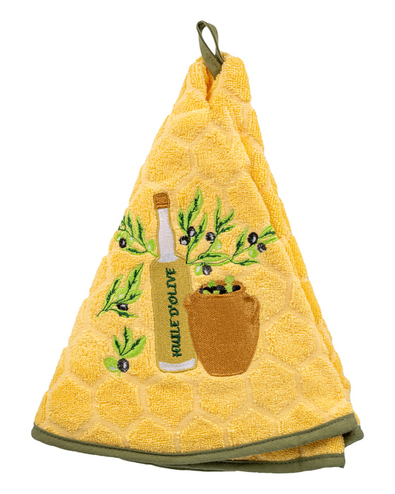Olive Oil Bottle Yellow Terry Cloth