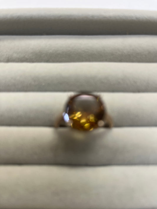 Silver Rose Gold round Champagne Ring