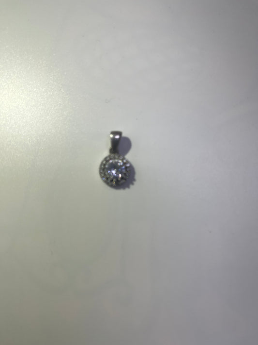 Silver White small pendant round