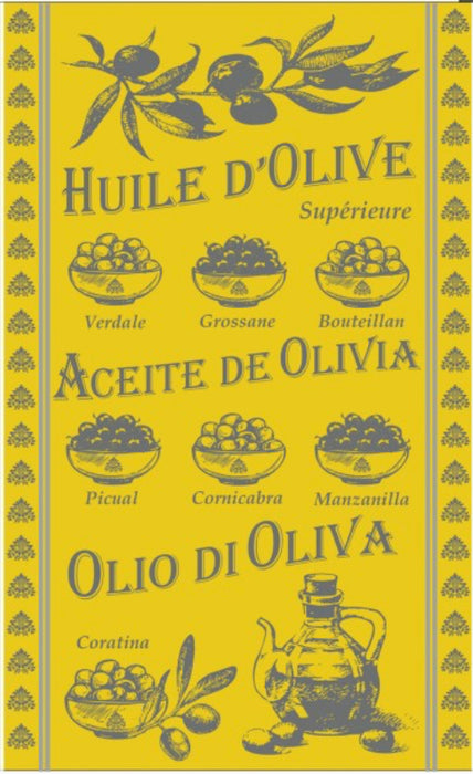 Olive  yellow  jacquard  tea towel