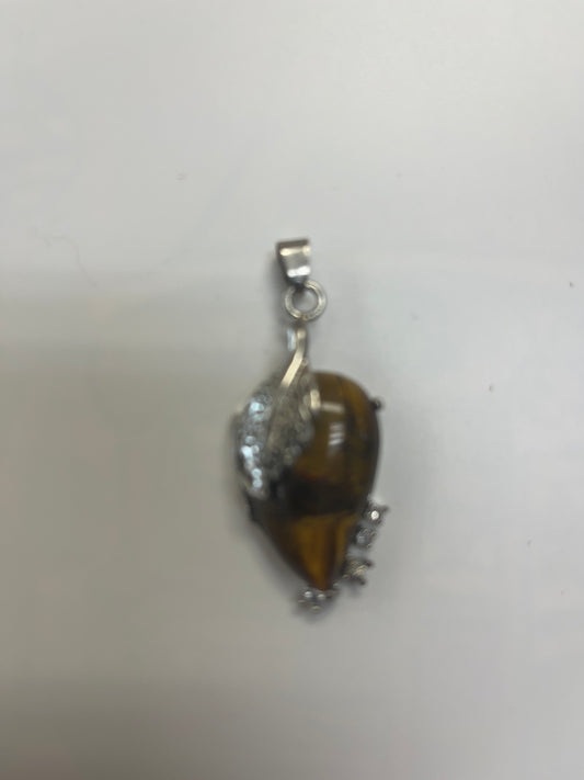 Onyx oval brown pendant