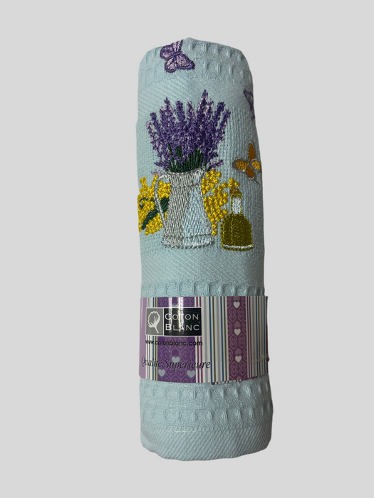 Dishtowel Lavender Butterfly Pastel blue