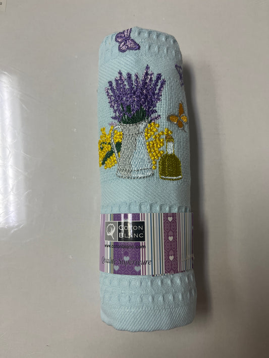 Dishtowel Lavender Butterfly Pastel blue