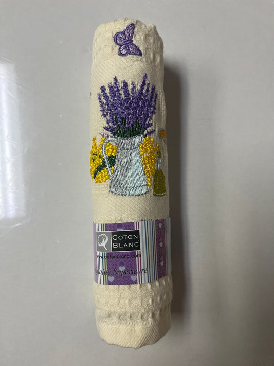 Dishtowel Butterfly Ecru