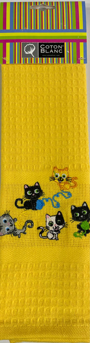 Long Dishtowel Yellow Kitten