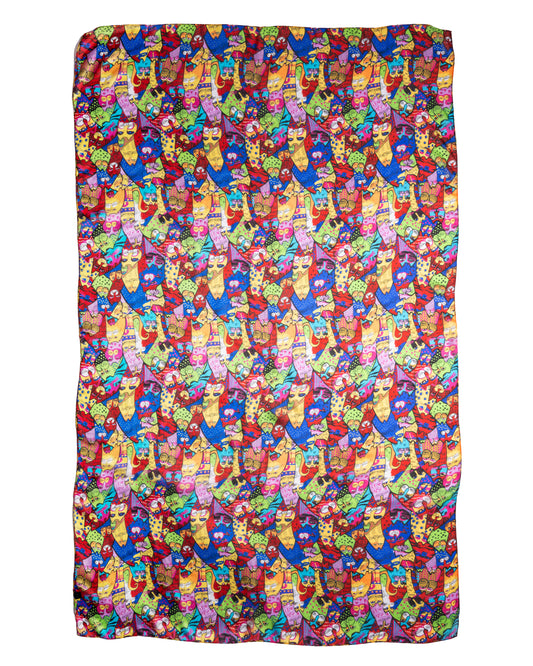 Cats long Silk Scarf