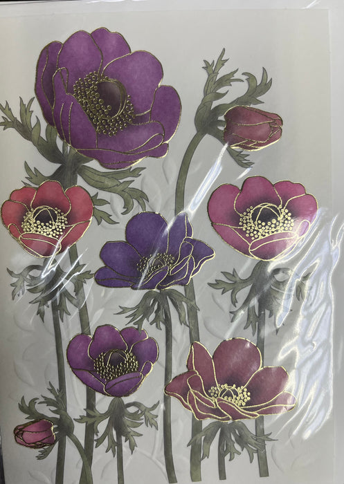 Pink & Purple Poppy Greeting Card