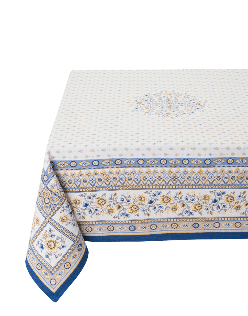 Mazan Blue Square Tapesrty Tablecloth