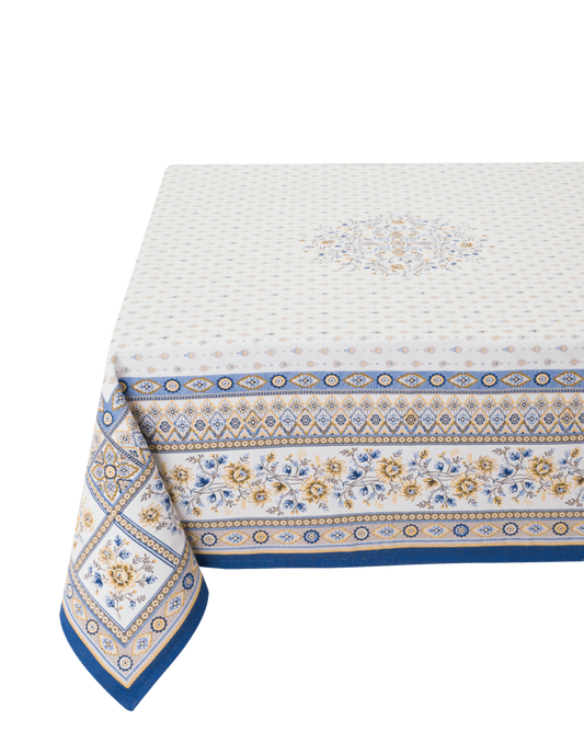 Mazan Blue Square Tapesrty Tablecloth