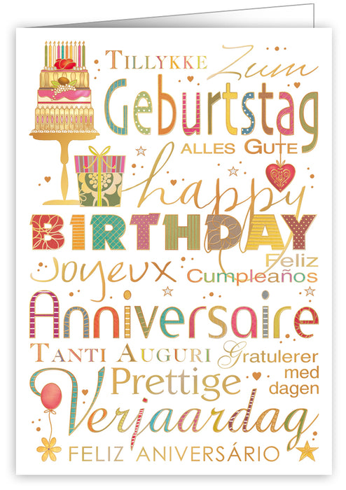 Birthday Card in Multiple Languages