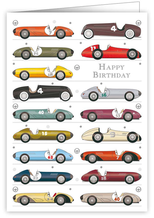 Vintage Race car Birthday Card
