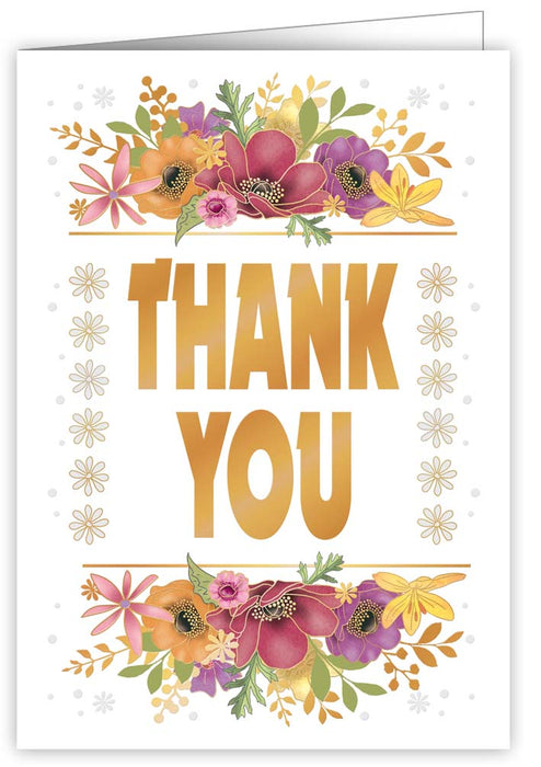 Flower Bouquet Thank you Card