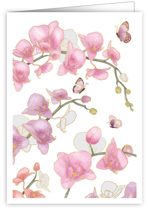 Pink Orchids Greeting Card