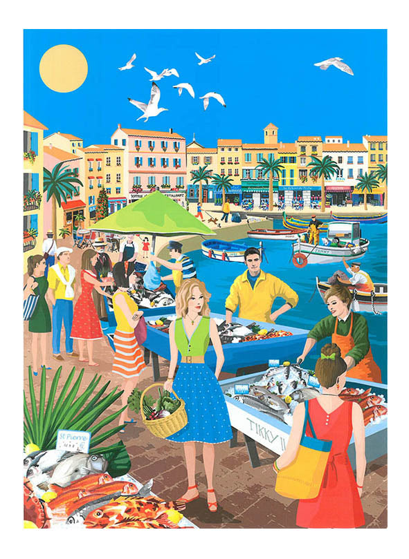 Retour de Peche Tea Towel