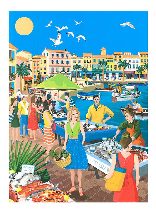 Retour de Peche Tea Towel