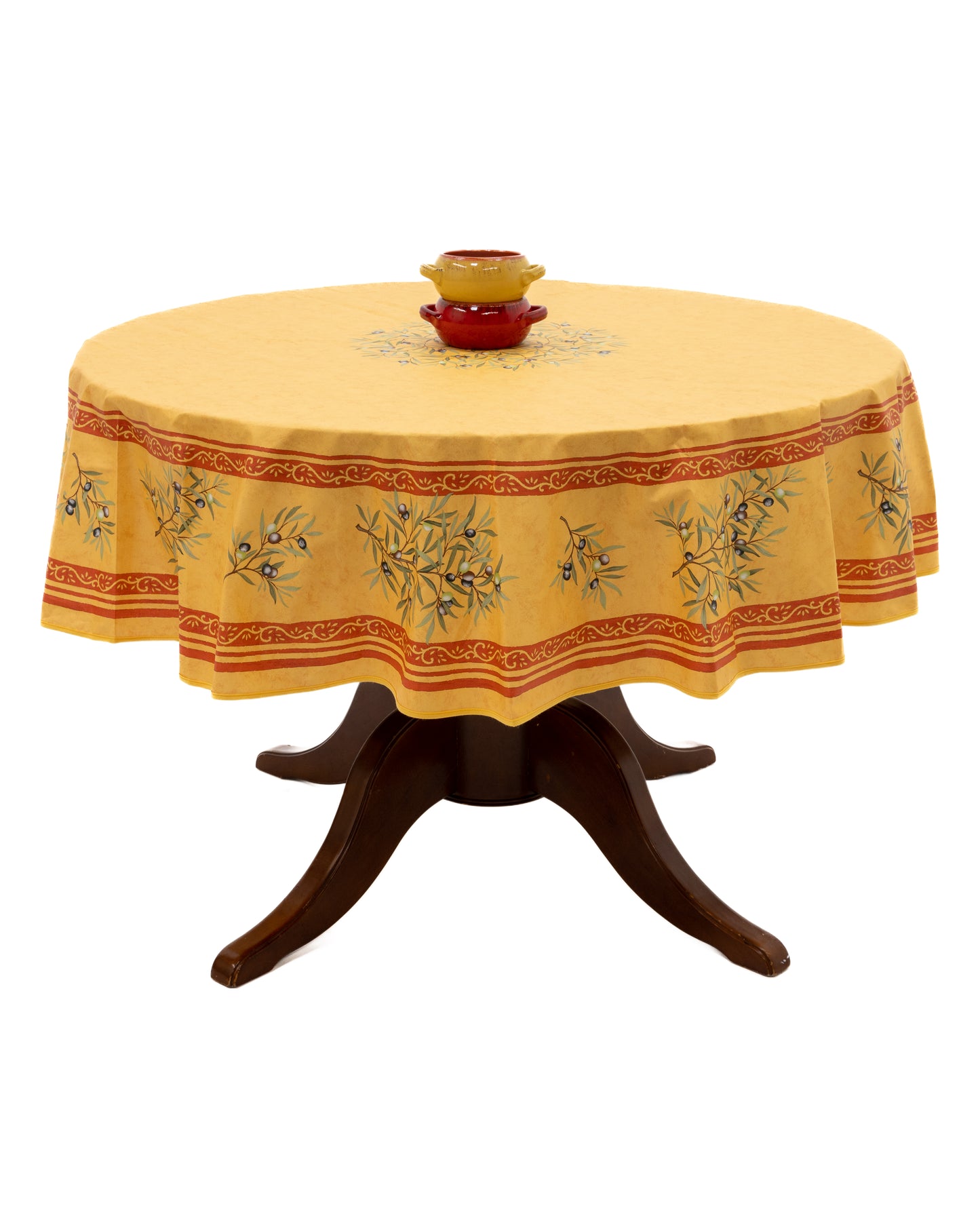 70" Round Coated Olive Yellow