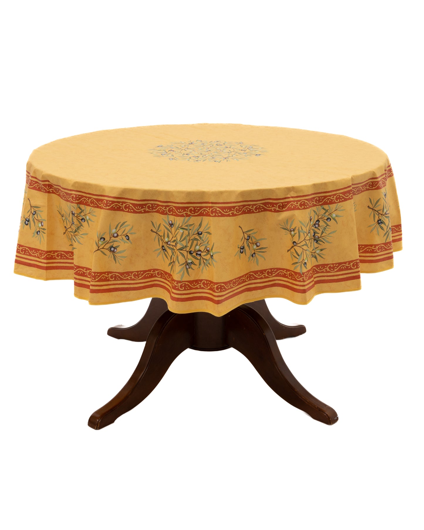 70" Round Coated Olive Yellow