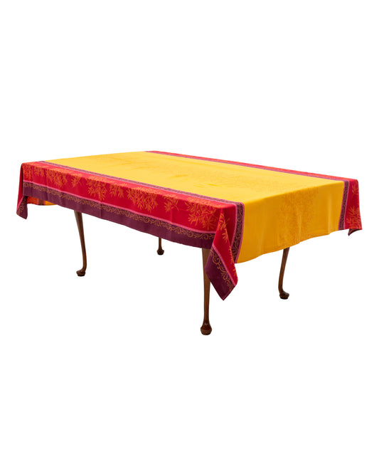 98"Jacquard Olive Yellow