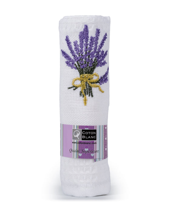 White Lavender Bouquet dishtowel