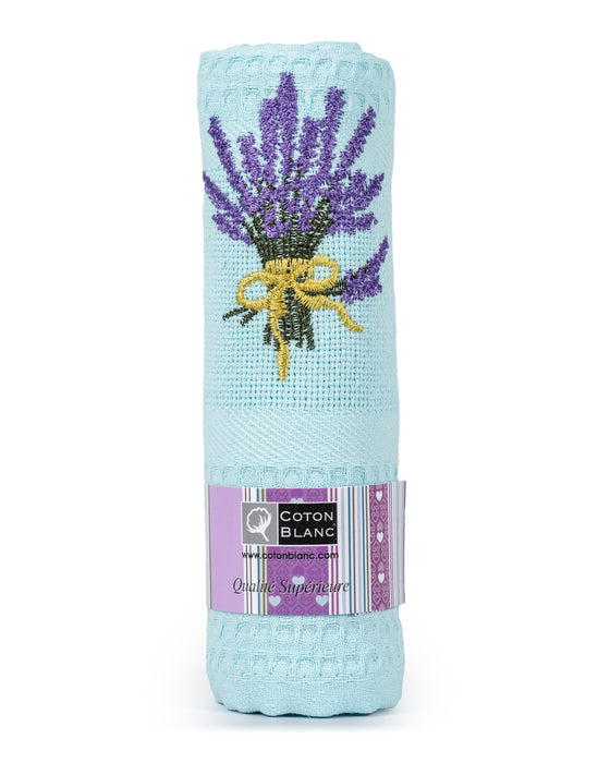 Pastel Blue Lavender Bouquet Dishtowel