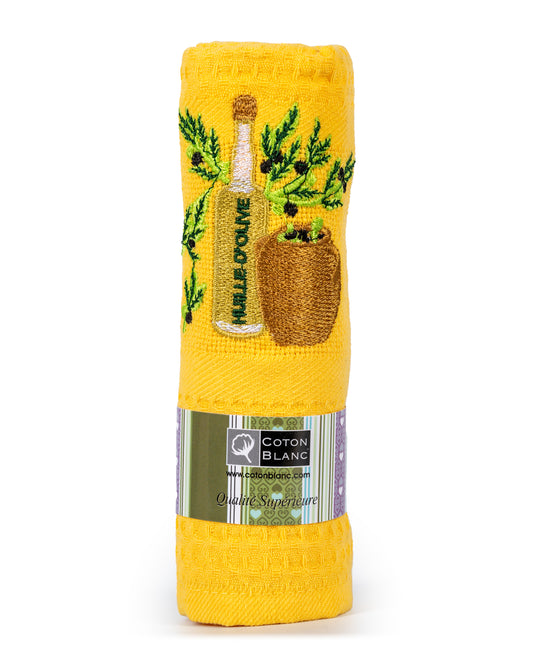 Huile D'Olive Yellow dishtowel