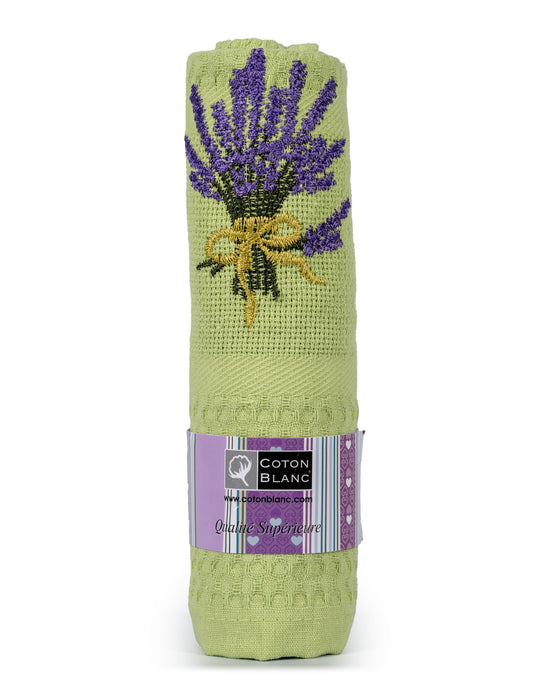 Green Lavender Bouquet Dishtowel