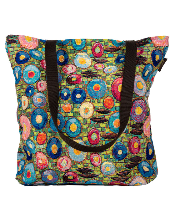 Klimt Multicolor Circles Large Tote Bag