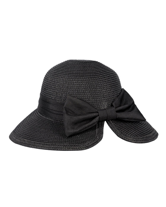 Elegant Hat with Bow Black
