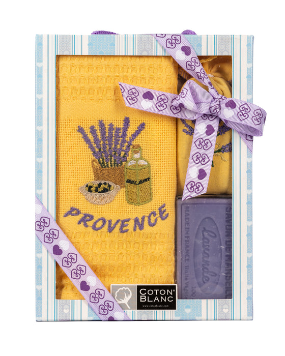 Yellow Lavender Bouquet & Olive Oil Gift Set