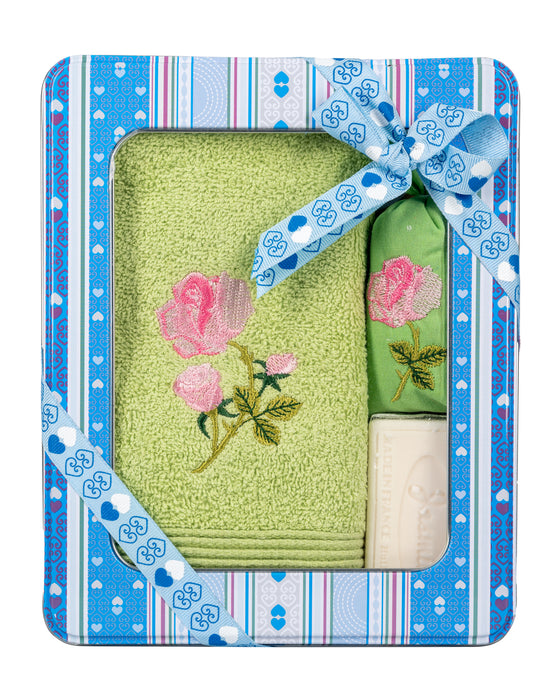 Green Rose Hand towel Gift Set