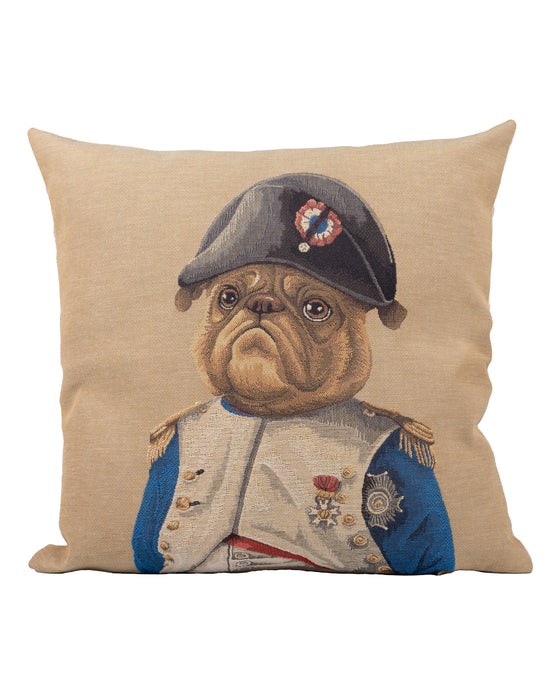 Dog Napoleon blue jacket pillow