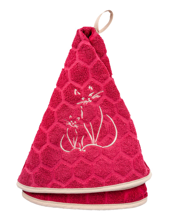 Duet Cats Red Terry Cloth