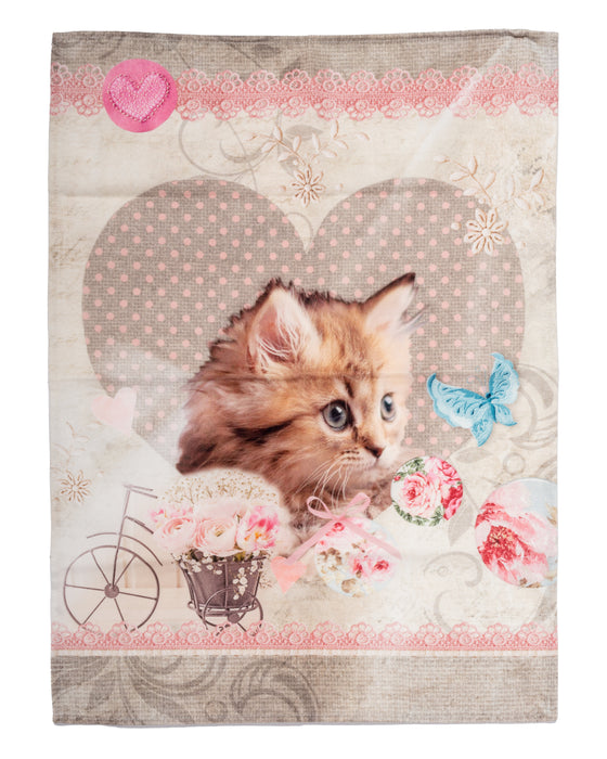 Cat Heart Tea Towel