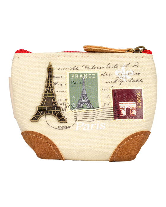 Ecru Paris Coin Purse