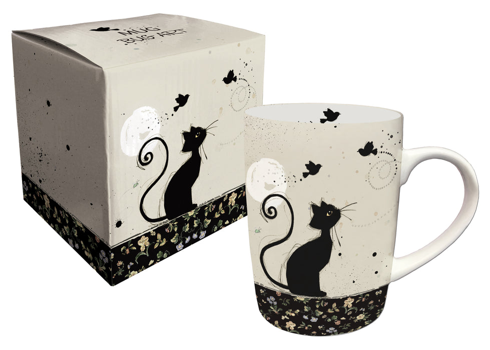 Black Cat & Birds Mug