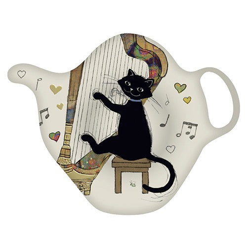Harpist Cat Tea Bag Holder
