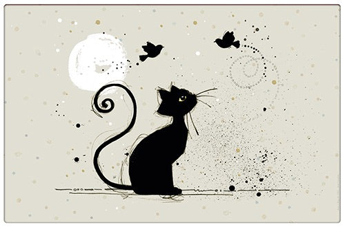Black Cat with Birds Placemat
