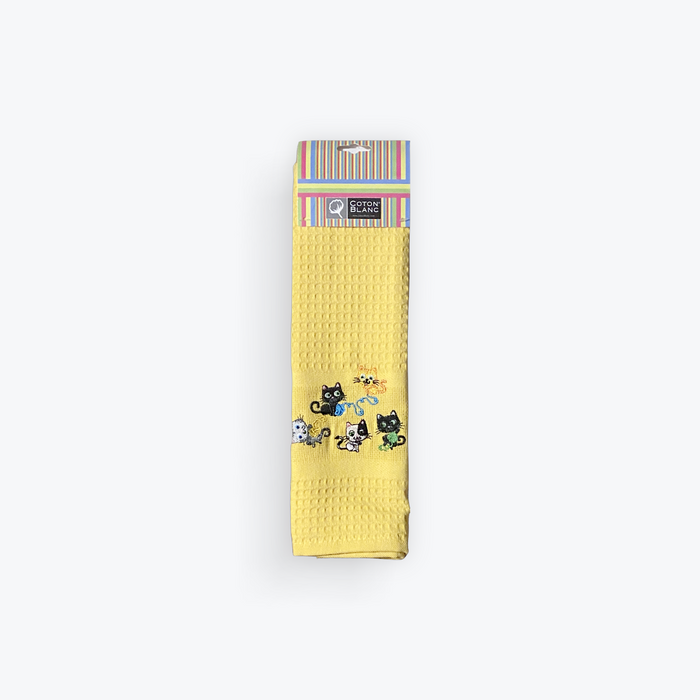 Long Dishtowel Yellow Kitten